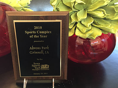 iowa sports complex award plaque